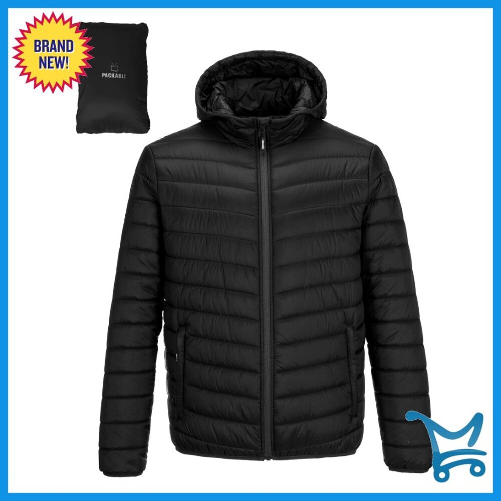 Lightweight Packable Hooded Puffer Jacket Insulated Winter Coat for Snow Ski